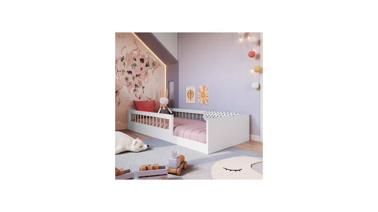Melhor Cama Montessoriana Solteiro: Com Grades de Proteção e Escada