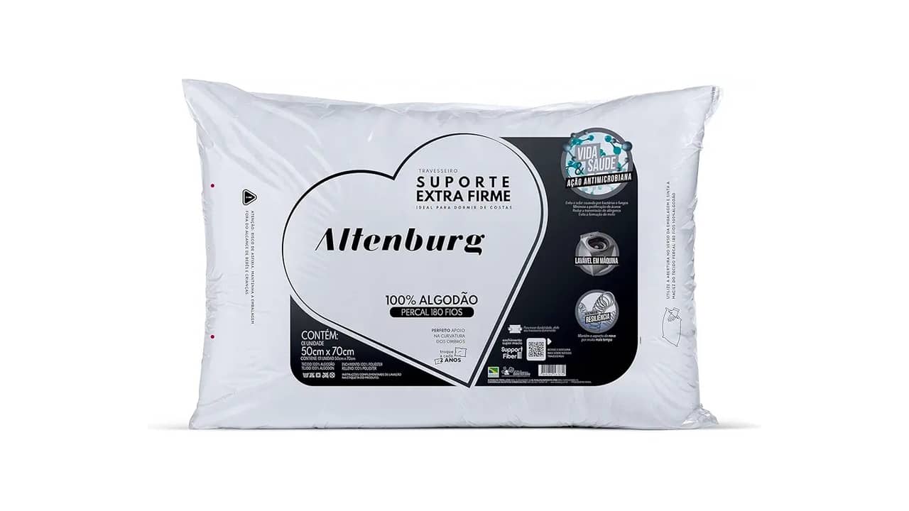 Melhor Travesseiro Altenburg: Suporte Extra Firme e Antistress