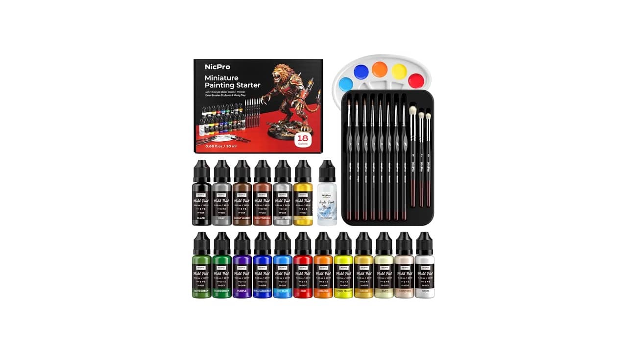 Qual o Melhor Kit de Pintura de Miniaturas com Pincéis de Precisão para Detalhes Finais